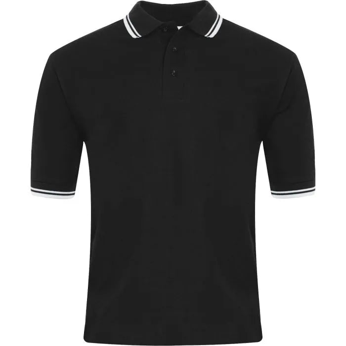Tipped Penthouse Polo - Black/White